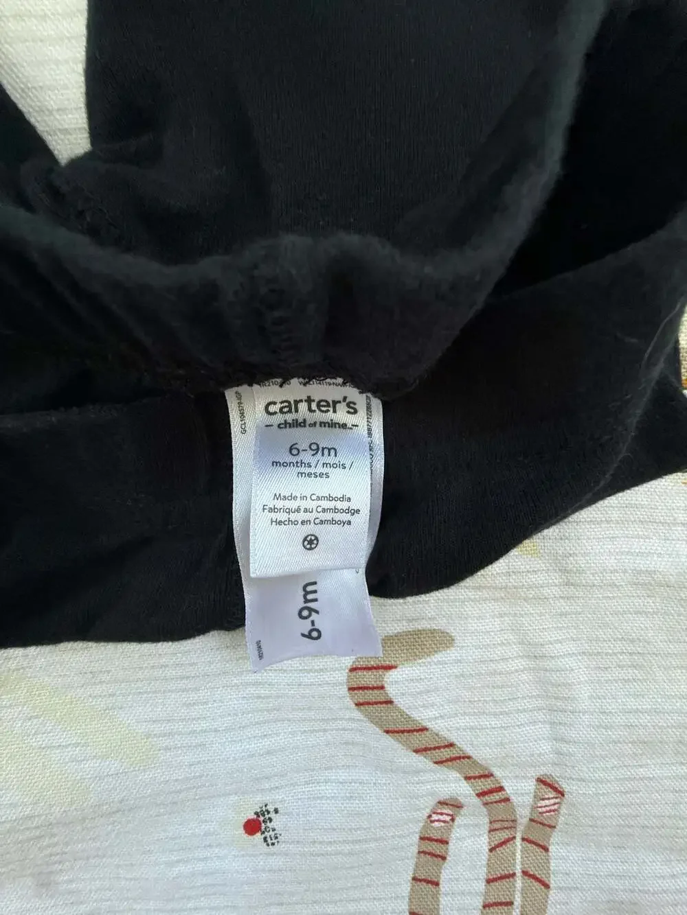 Carter's Child of Mine Halloween Skeleton Outfit Set 6-9 Months